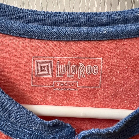 LuLaRoe Long Sleeve Randy Top- Red and Blue - Picture 2 of 3